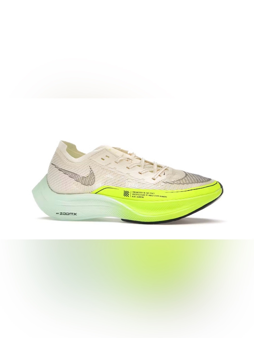 Nike Women’s Vaporfly 2 Size 7.5 - Cream with Neon Yellow Accent